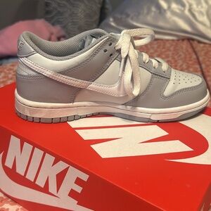 Nike Kids Light Gray and White Sneakers